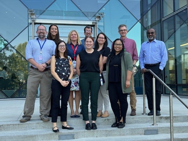 Members of the School KIDS team. Back row: Hannah Kirking, Luke Gard. Middle row: Chris Young, Jen Goldman, Olivia Almendares, Brian Lee, Rangaraj Selvarangan. Front row: Jennifer Schuster, Brittney Fritschmann, Jasmine Ruffin.