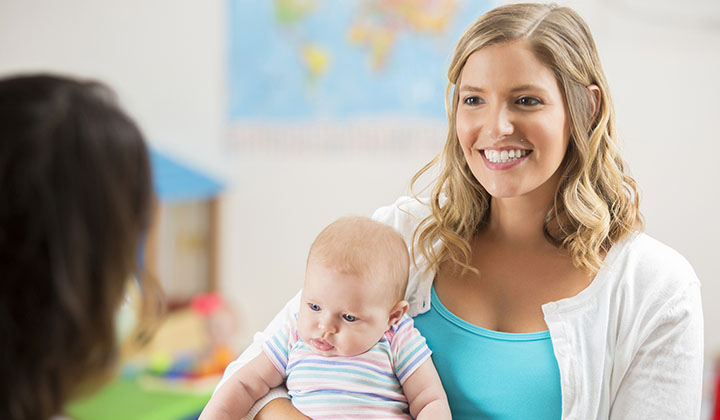 Woman holding baby