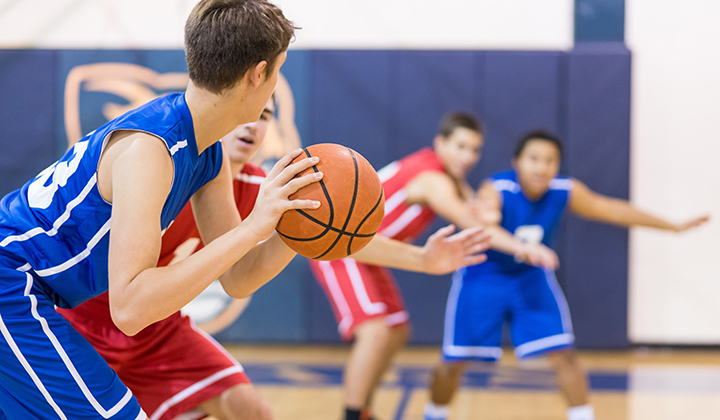 high school boys basketball game