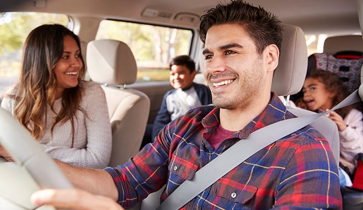 Family on a road trip